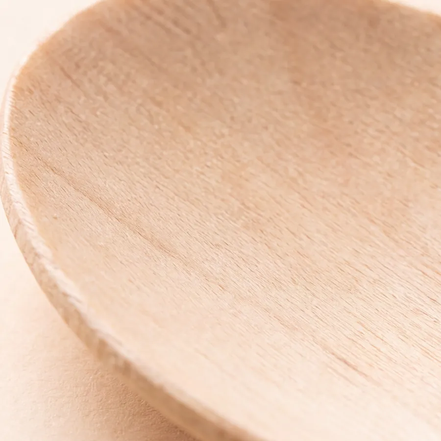 Wood grain on the bowl of a wooden spoon