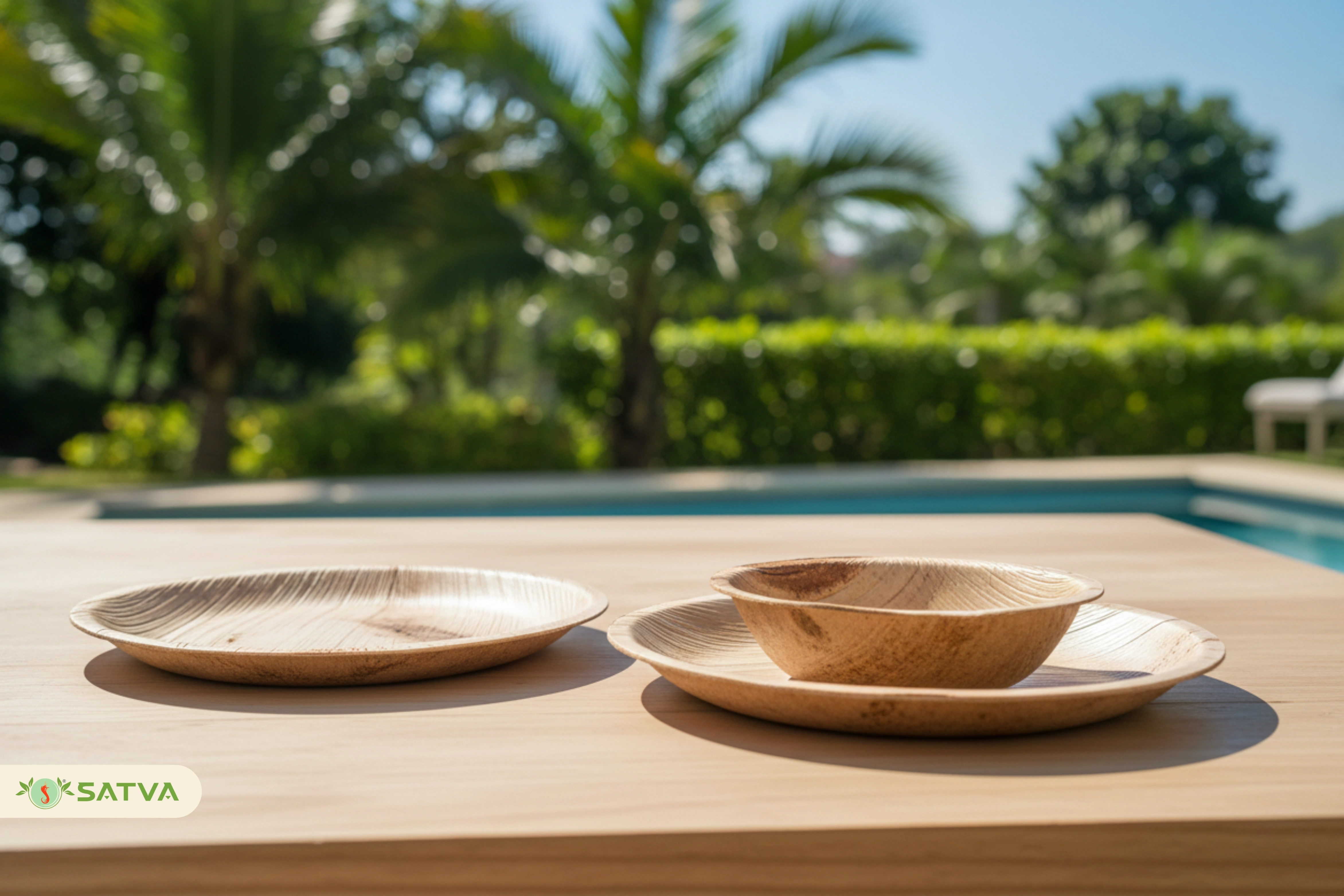 Eco-friendly areca leaf plates as alternative to plastic plates